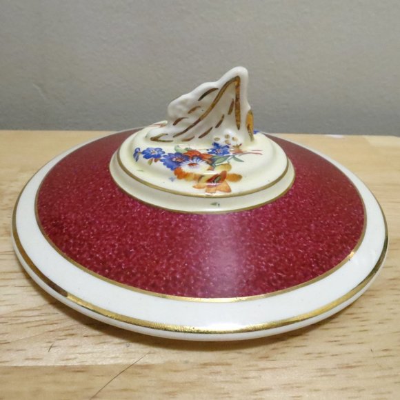 Creamer and Sugar Bowl Burleigh Ware Burgess & Leigh 5594 Burgundy Zenith Shape - Picture 5 of 16